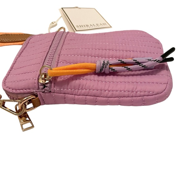 Shiraleah Ezra Quilted Nylon Phone Holder Lilac NWT - Picture 7 of 8